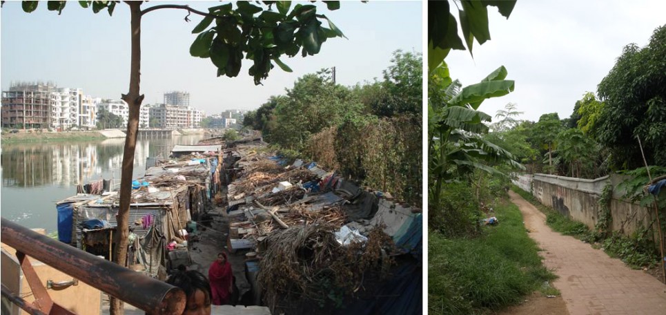 Slum at the end of Road no 11, Banani. Evicted in 2012. Where are they now? | Photo credit:  Author 