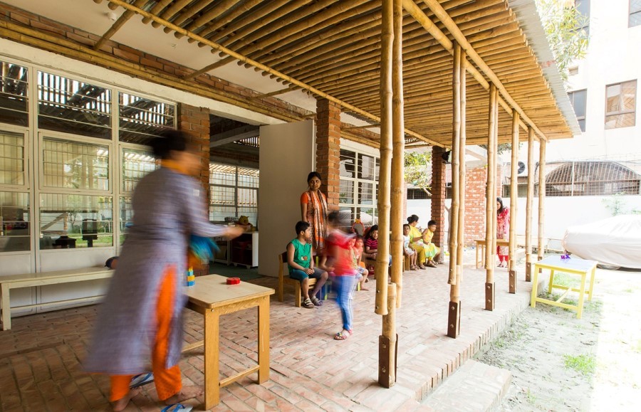 kindergarten school design, Dhaka, Local material, Bamboo architecture , Contemporary Vernacular Architecture