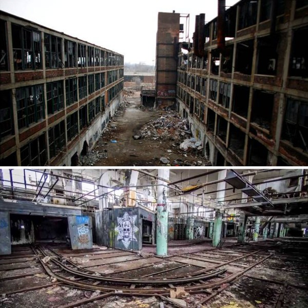 Detroit city, abandoned Motor Factories, USA 