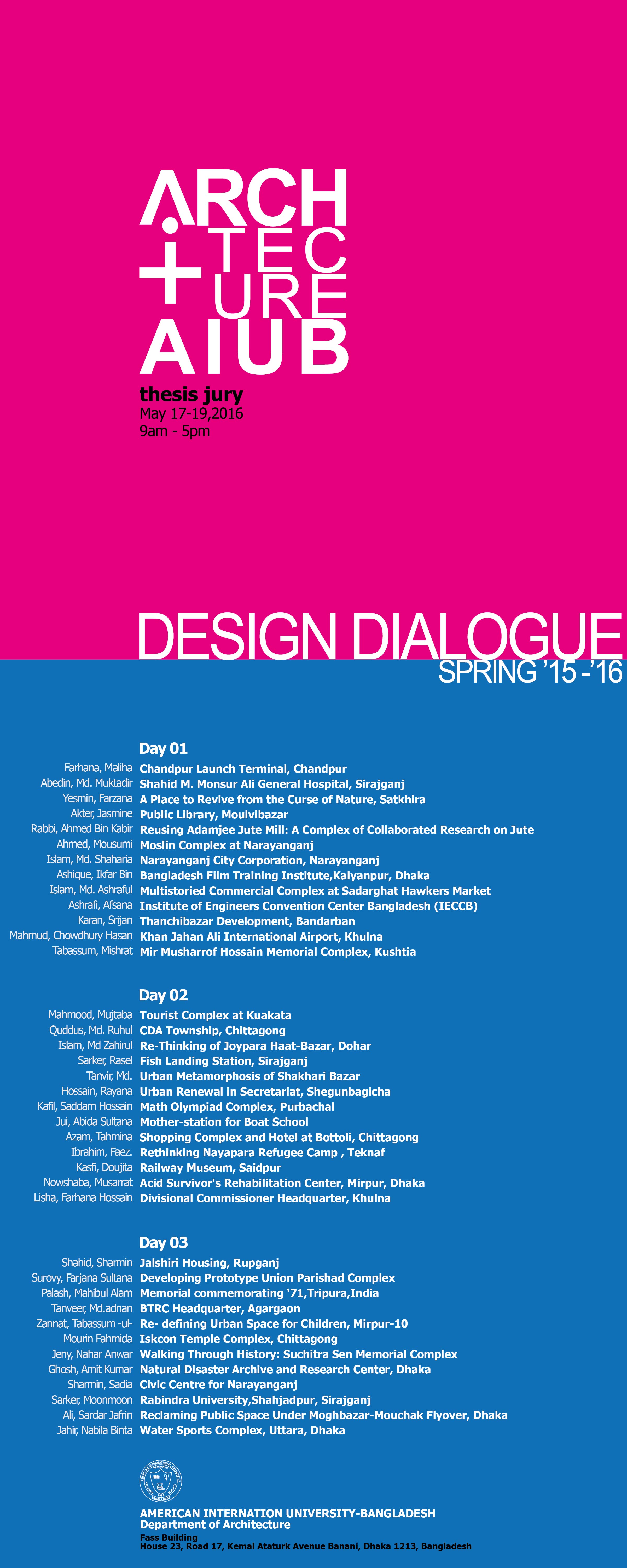 DESIGN DIALOGUE _ Spring 15-16 © AIUB