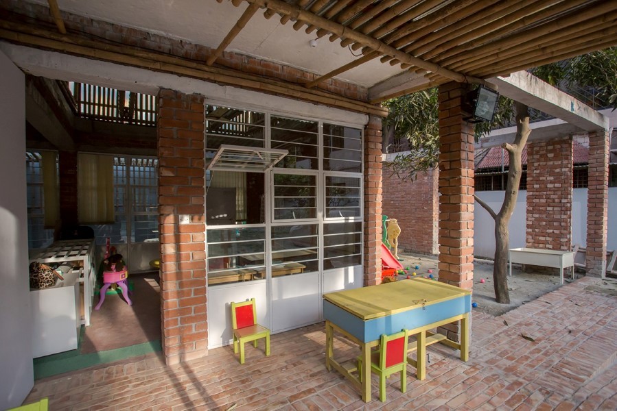 kindergarten school design, Dhaka, Local material, Bamboo architecture , Contemporary Vernacular Architecture